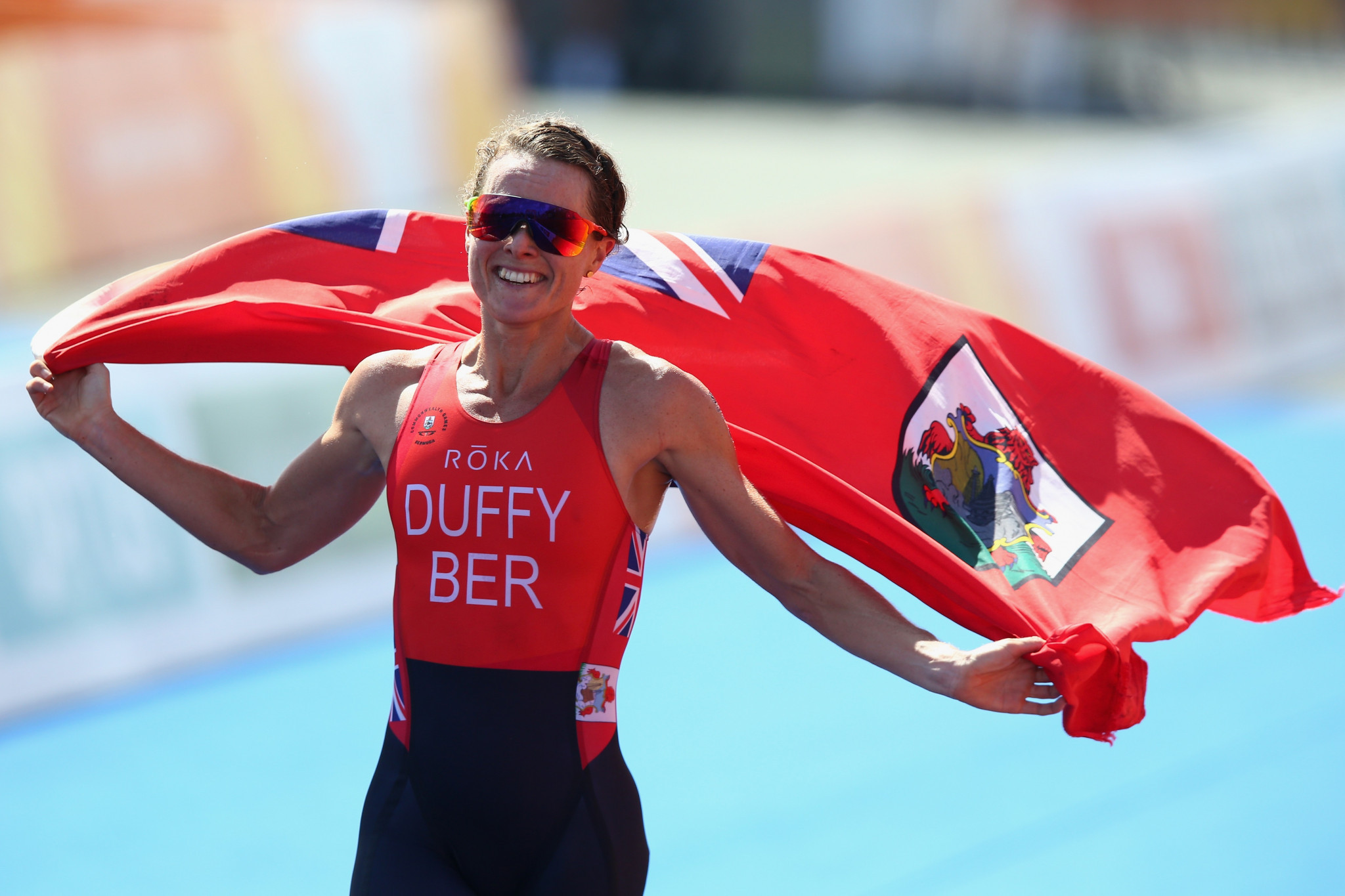 Bermuda's Flora Duffy won the women's triathlon to claim the first gold medal of a record-breaking opening day at the Gold Coast 2018 Commonwealth Games ©Getty Images