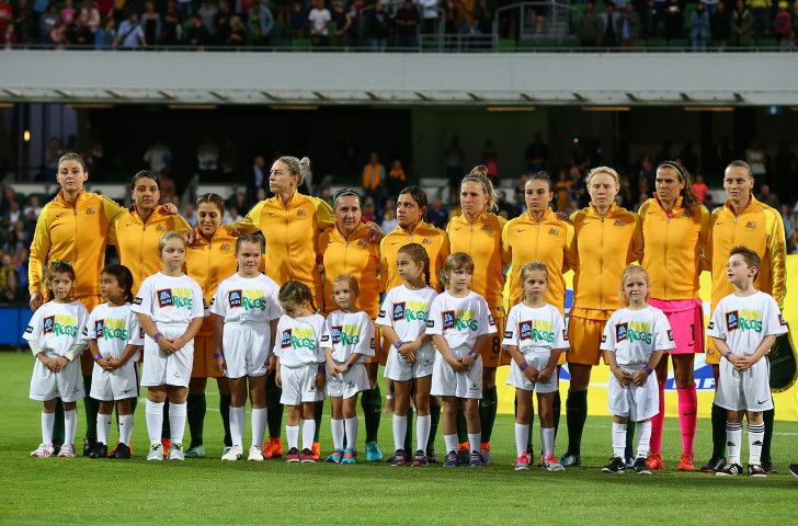 Australia, pictured before last month's friendly against Thailand, are in the same AFC Women's Asian Cup group as the team who beat them in the last  final, Japan ©Getty Images