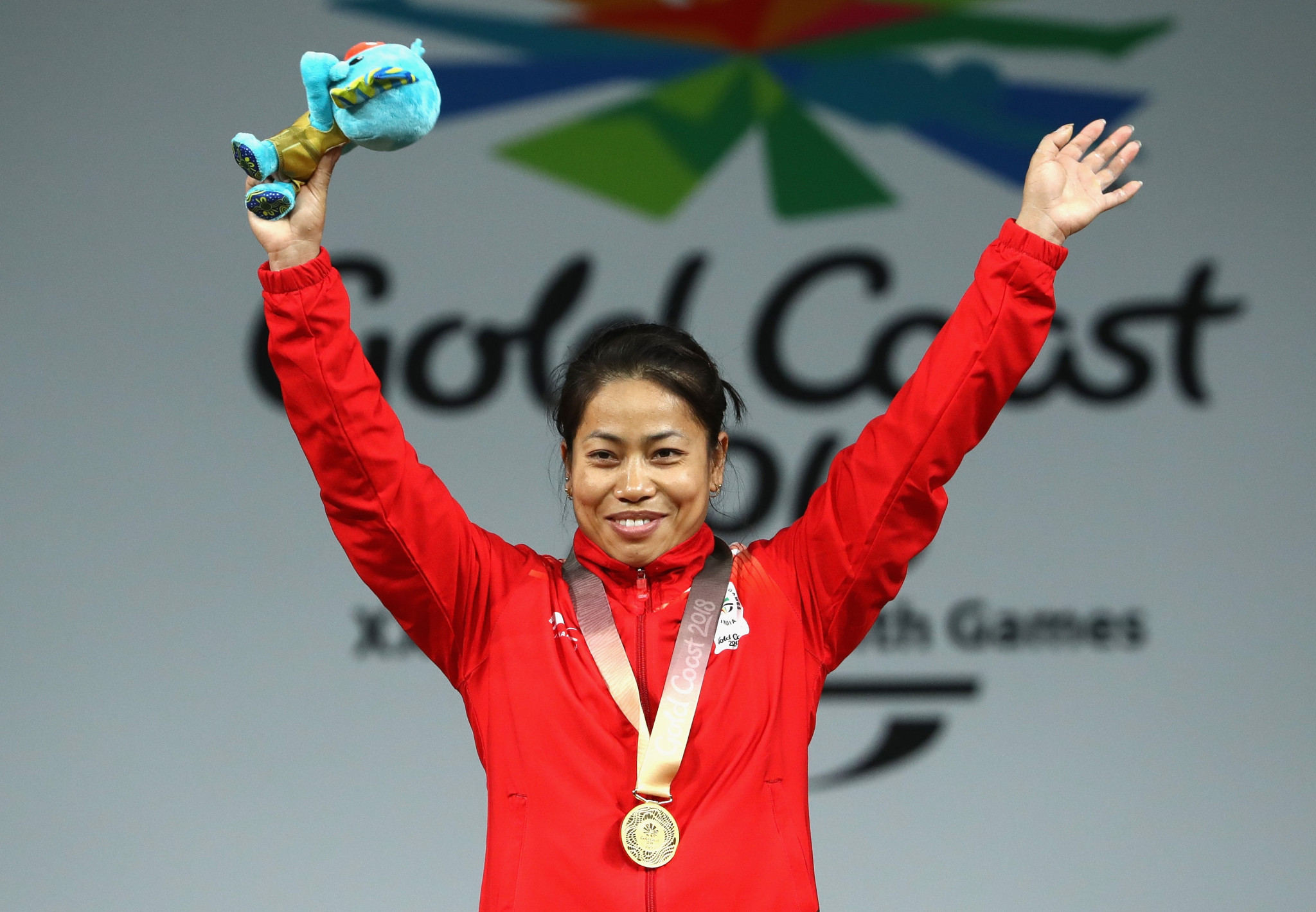 Sanjita Chanu Khumukcham claimed India's second weightlifting gold medal of Gold Coast 2018 after winning the women’s 53kg event today ©Getty Images