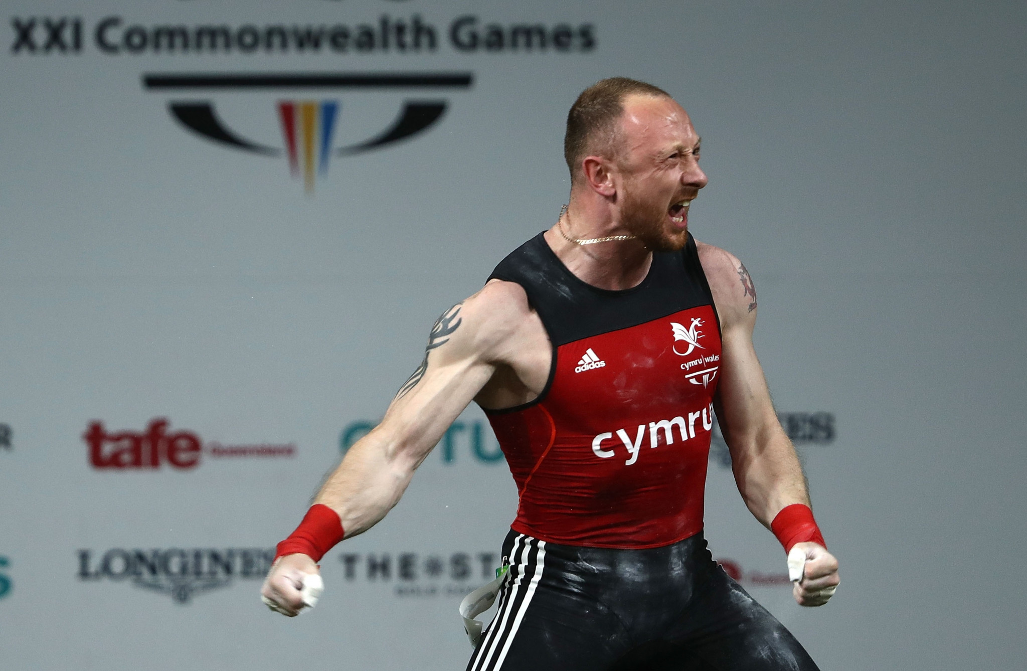 Gareth Evans opened Wales' gold medal tally after winning the men's 69kg event ©Getty Images
