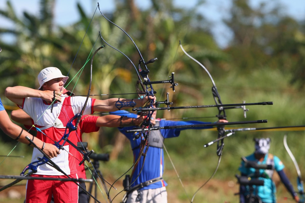 Archery made its bow on the Commonwealth Youth Games stage with boy's and girl's recurve qualification ©Getty Images
