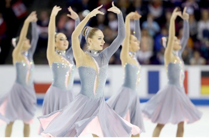 Russia's defending champions Team Paradise won the short programme at the ISU World Synchronised Skating Championships in Stockholm ©ISU