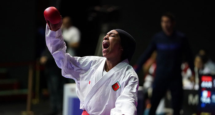 Khaoula Ouhammad provided home cheer for Morocco ©WKF 