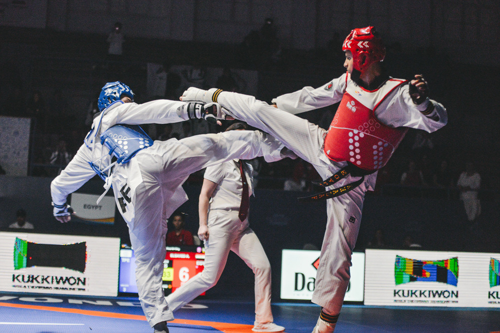 Egyptian victory also came through Abdelrahman Elsayed, right ©World Taekwondo