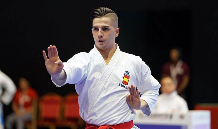 Spain's Sergio Galan reached his first major final in the men's kata at the Karate 1-Premier League event in Rabat ©WKF