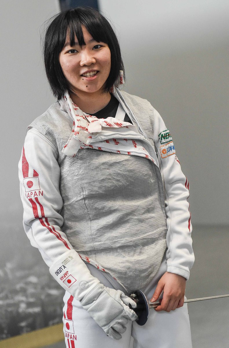 Japan's Yuka Ueno, pictured, beat Italy's Martina Favaretto in a very close final ©FIE