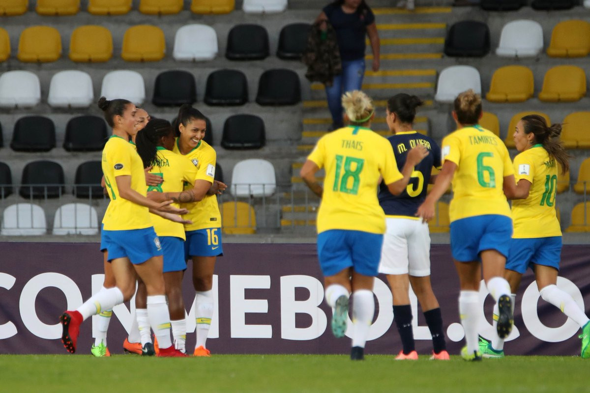 Brazil earned an 8-0 win over Ecuador in a one sided match ©Twitter/Copa America Femenina