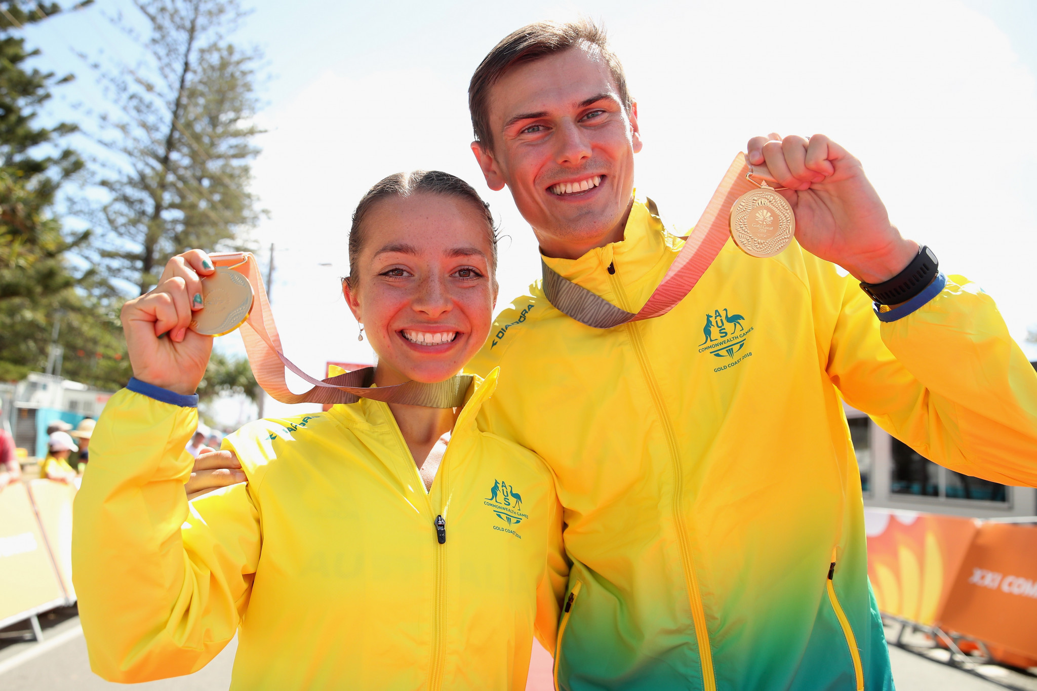 Australia's Dane Bird-Smith and Jemima Montag won the respective men's and women's 20 kilometres race walking events as athletics action begun on day four of the Gold Goast 2018 Commonwealth Games ©Getty Images