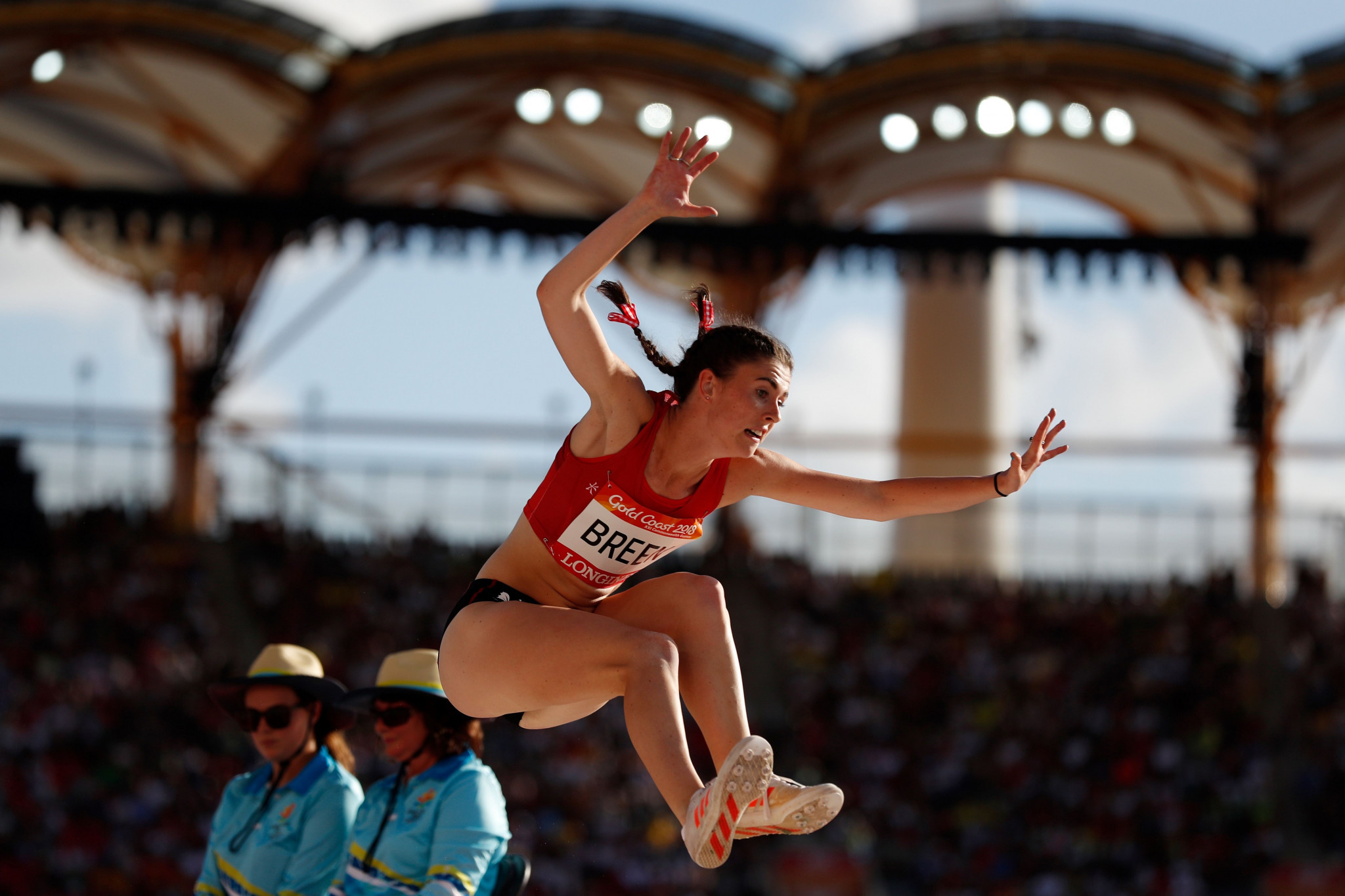Wales' Olivia Breen won the women's T38 long jump with a Commonwealth Games record and personal best of 4.86 metres ©Getty Images 