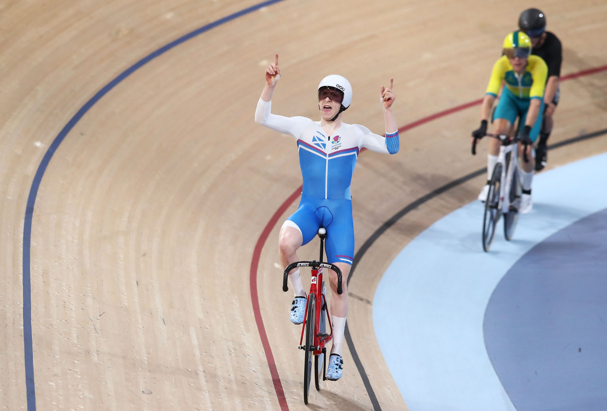 Mark Stewart won the men's points race in the final event on the track ©Getty Images