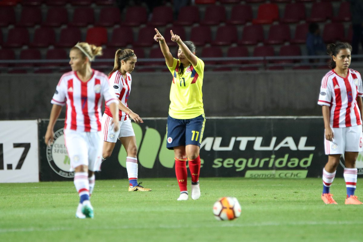Catalina Usme scored a hat-trick as Colombia beat Paraguay ©Twitter/CAFemChile2018