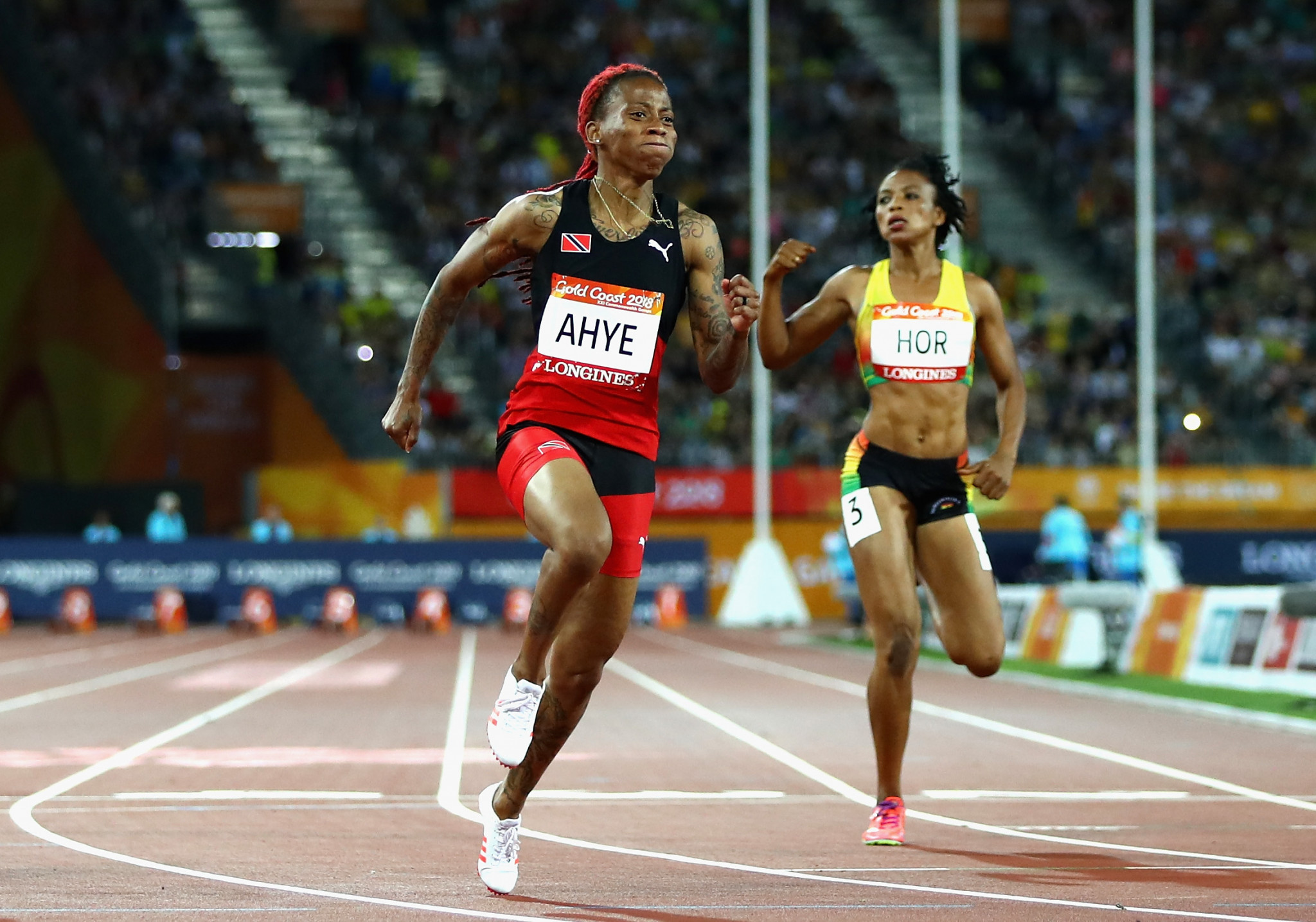 Trinidad and Tobago's Michelle-Lee Ahye won the women's 100m to become her country's first-ever female Commonwealth Games gold medallist and their first since Ato Boldo won the men's event at Kuala Lumpur 1998 ©Getty Images