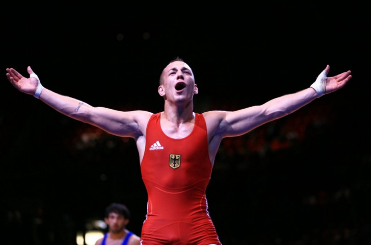 Germany's Frank Staebler claimed Germany's first Greco-Roman world title in 21 years, ending the drought with victory in the 66kg final against South Korea's Hansu Ryu ©Martin Gabor/UWW