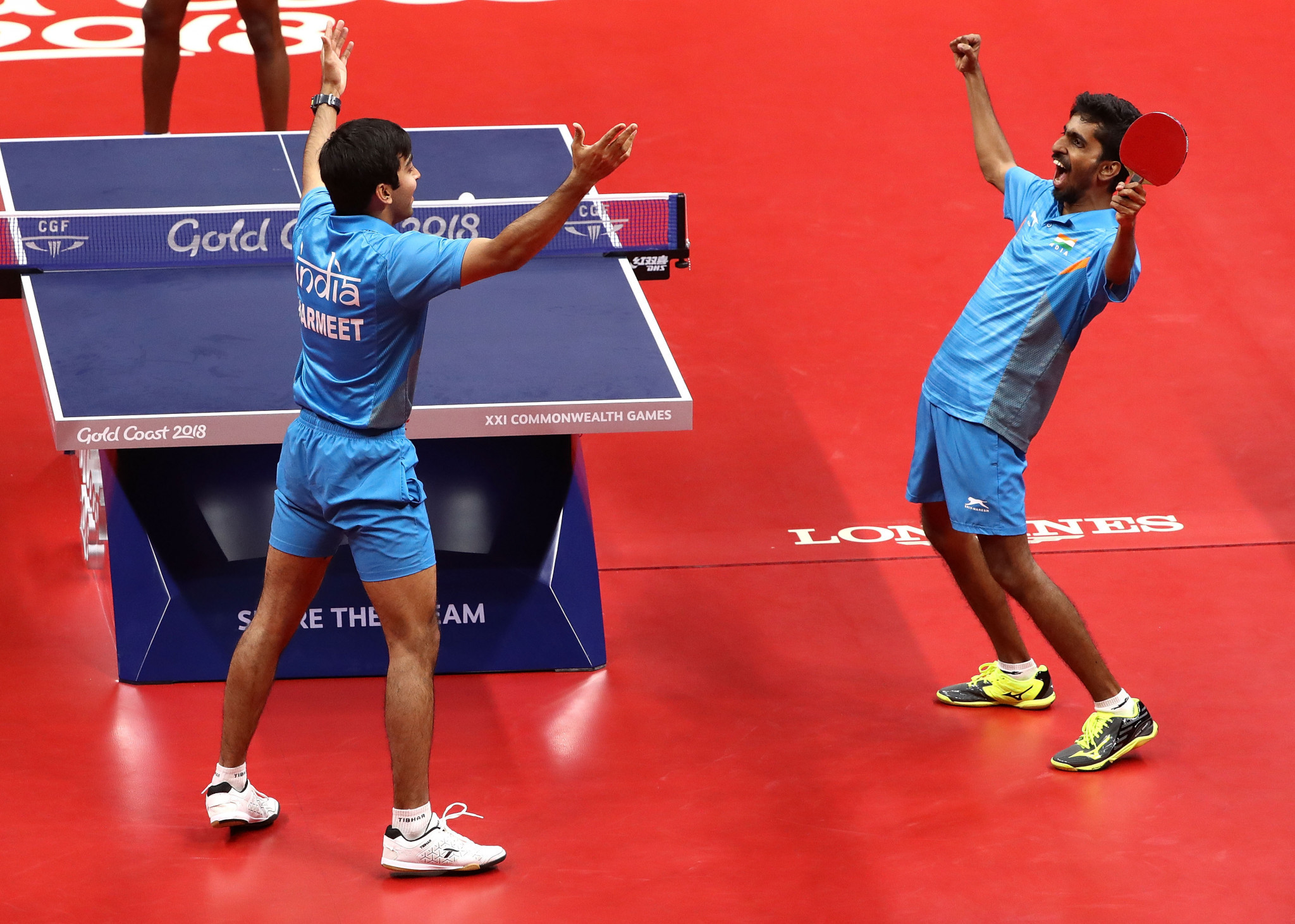 India won the men's team table tennis title to add to their triumph in the equivalent women's event yesterday ©Getty Images