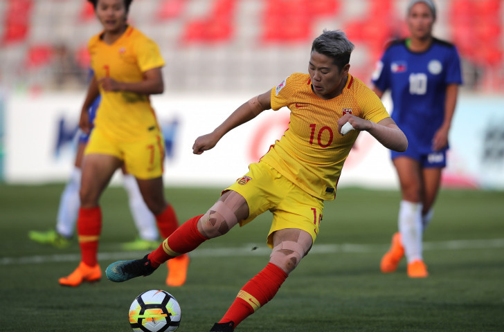 Li Ying, whose two goals helped China to a 3-0 win over The Philippines in the AFC Women's Asian Cup in Jordan that earned them a semi-final place and a guaranteed spot in next year's FIFA Women's World Cup in France ©Getty Images