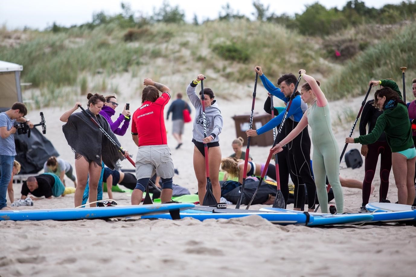 A stand-up paddle instructors course taking place in Lithuania ©Lithuanian Surfing Association