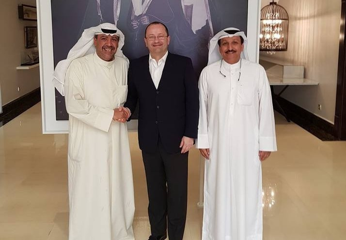 Sheikh Ahmad Al-Fahad Al-Sabah, left, alongside Patrick Baumann, centre, and Haider Farman ©Facebook