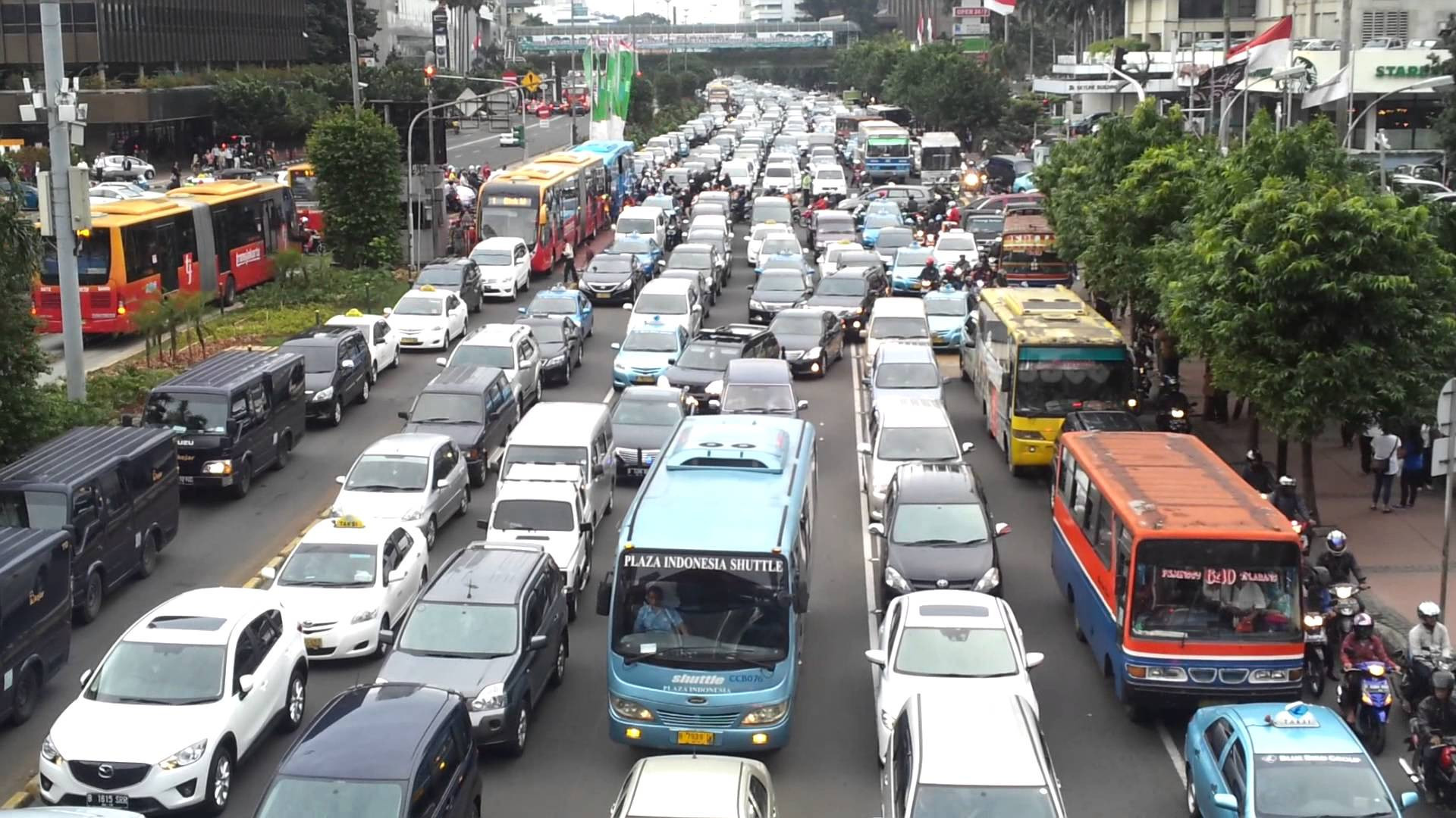Jakarta is famous for some of the worst traffic jams in the world ©YouTube