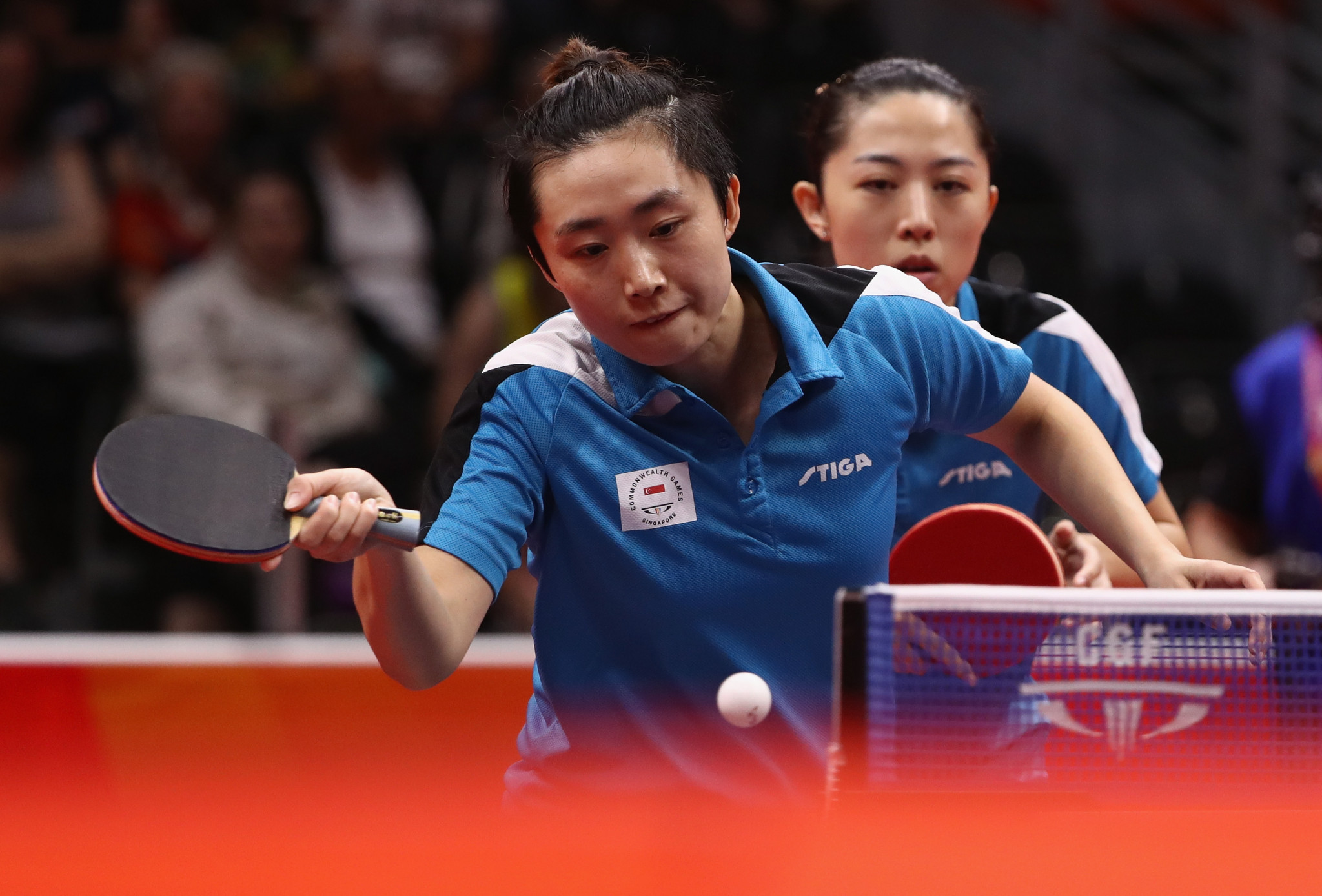 Singapore's Feng Tianwei and Yu Mengyu romped to a comfortable defence of their Commonwealth Games women's doubles title ©Getty Images