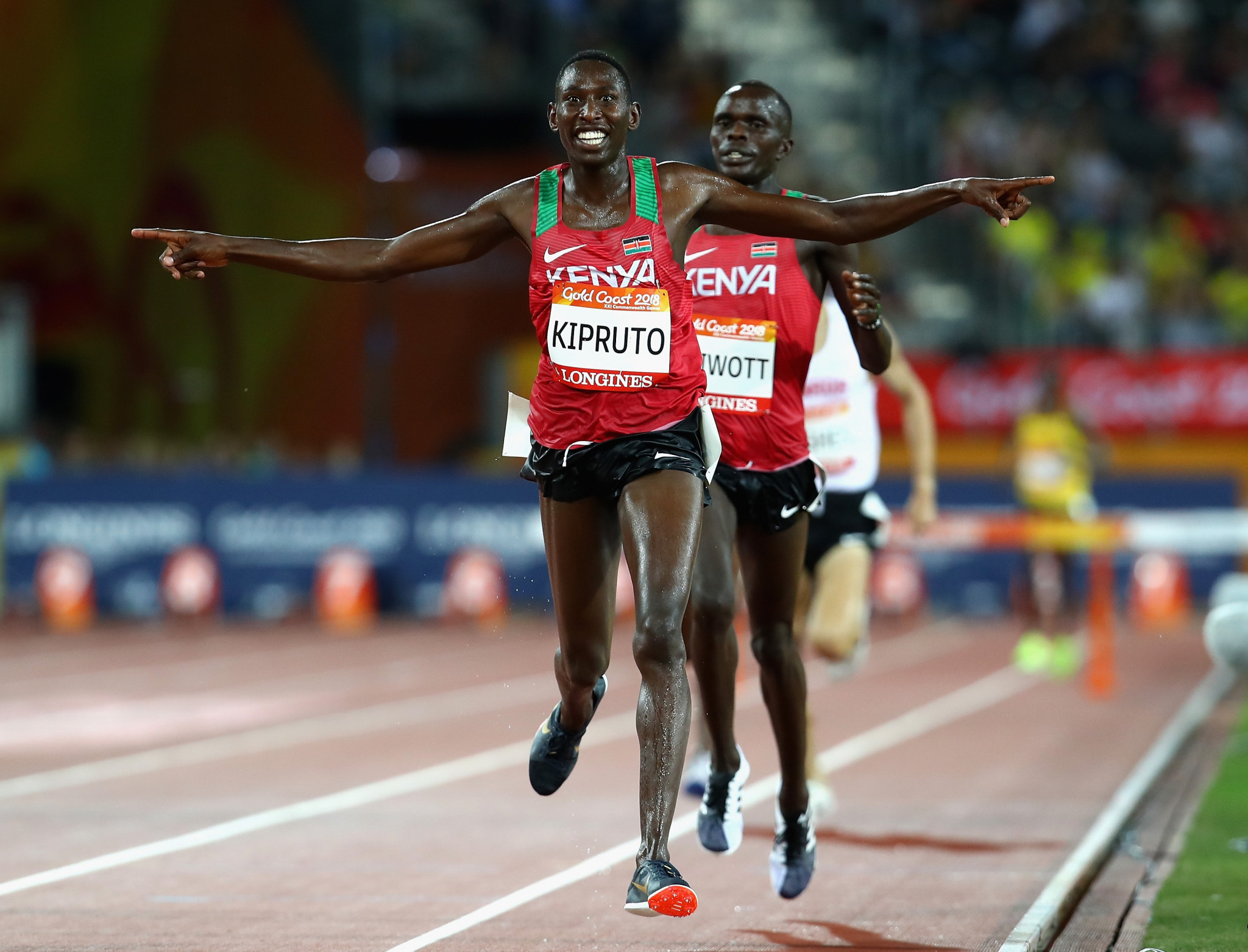 Conseslus Kipruto won the men's 3,000m steeplechase as Kenya swept the podium ©Getty Images