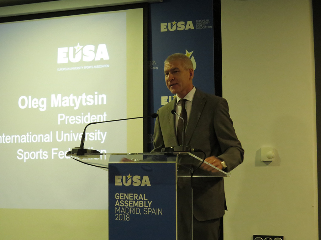 FISU President Oleg Matytsin was among the speakers at the EUSA General Assembly ©EUSA