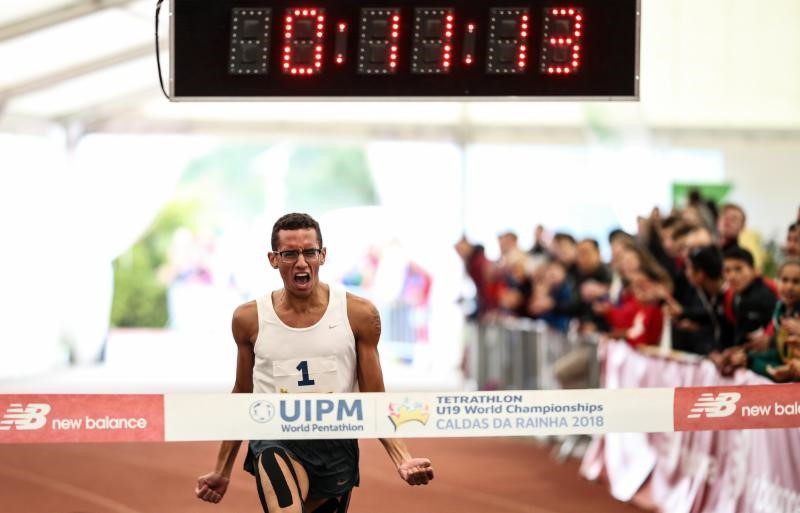 Ahmed Elgendy led an Egyptian clean sweep at the Tetrathlon under-19 World Championships in Portugal ©UIPM