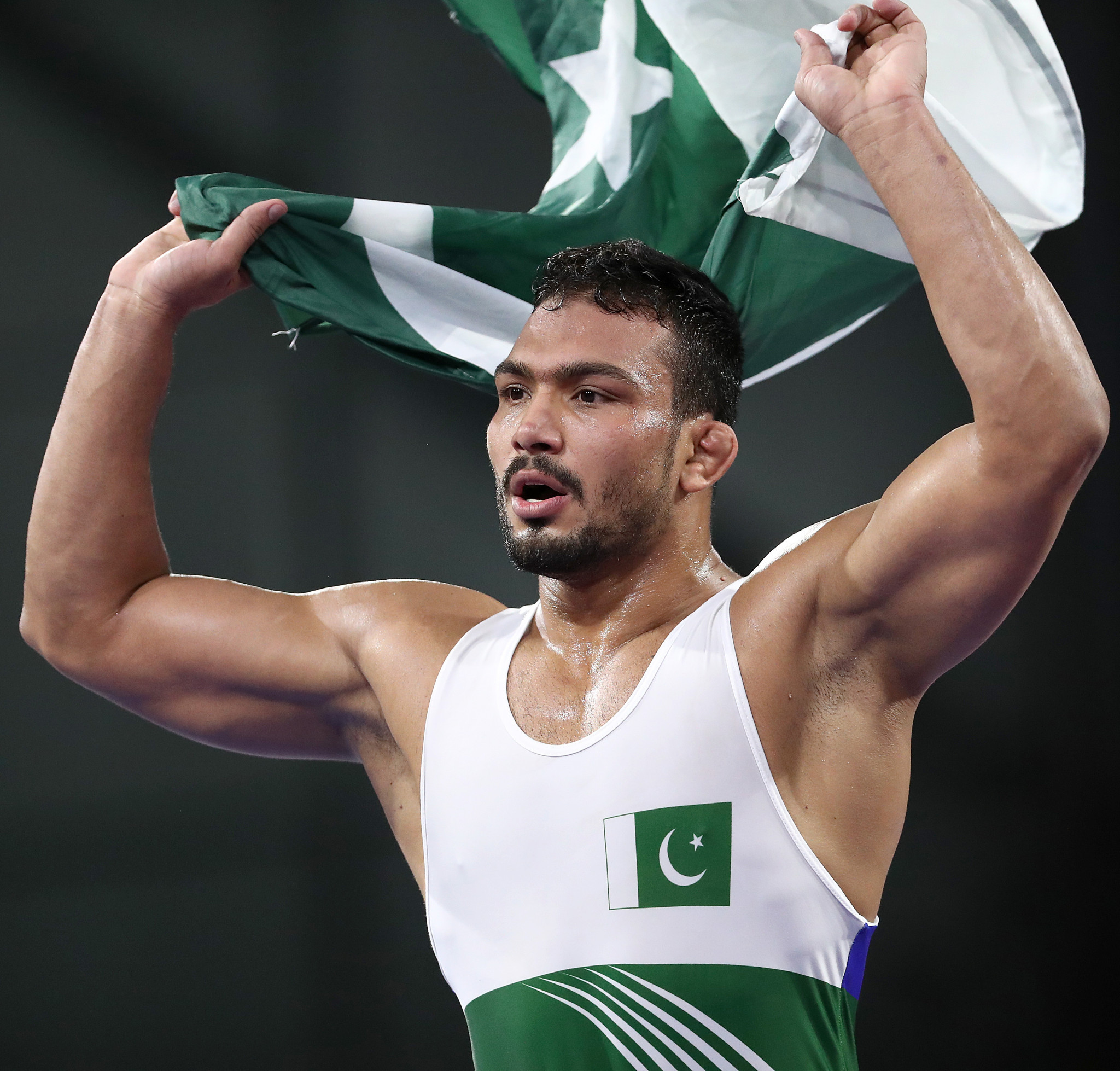 Pakistan's Muhammad Inam tasted victory in the men's 86kg freestyle event to secure his country's first gold medal of Gold Coast 2018 ©Getty Images