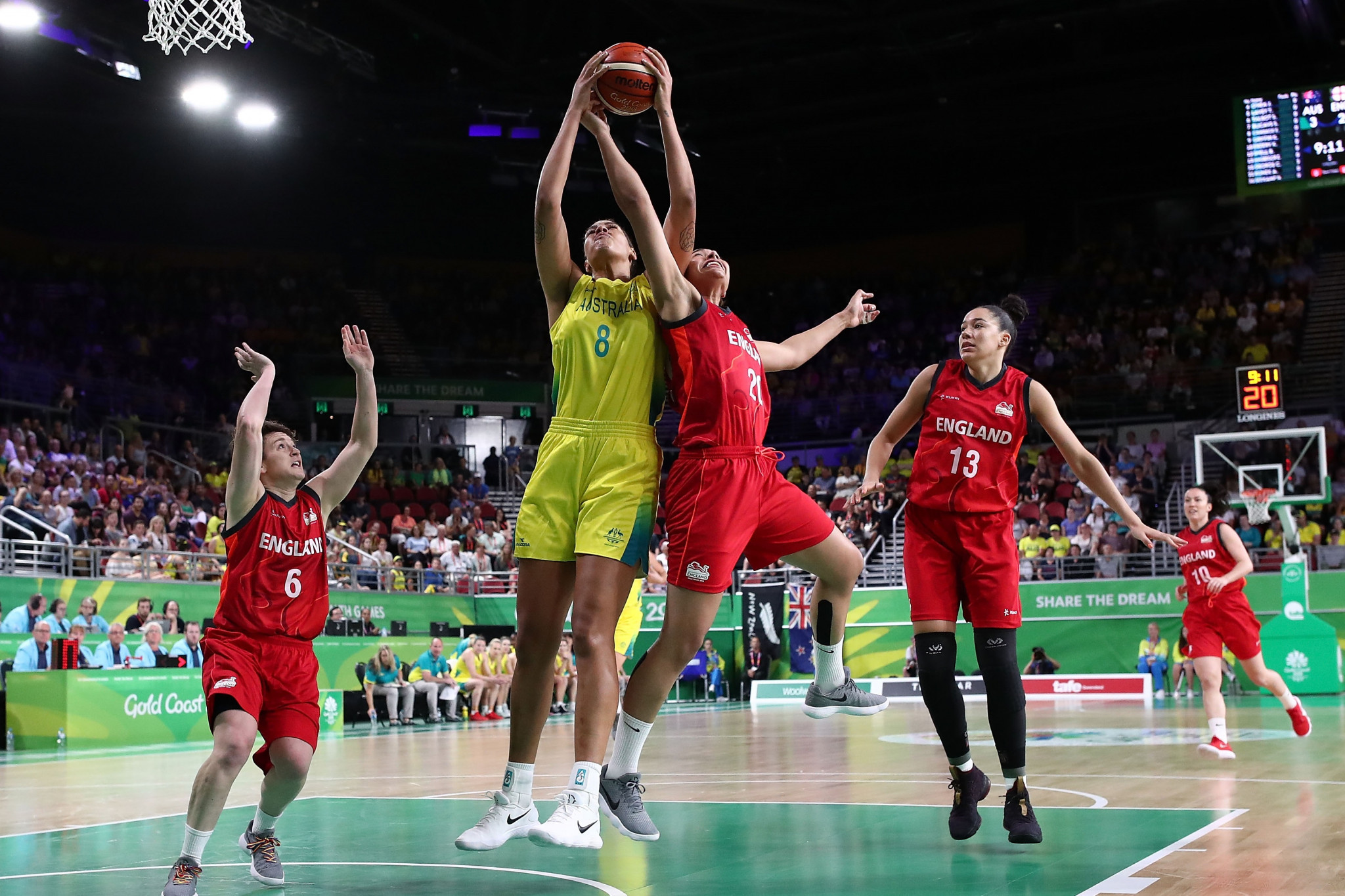Australia beat England 99-55 in the women's basketball gold medal match ©Getty Images