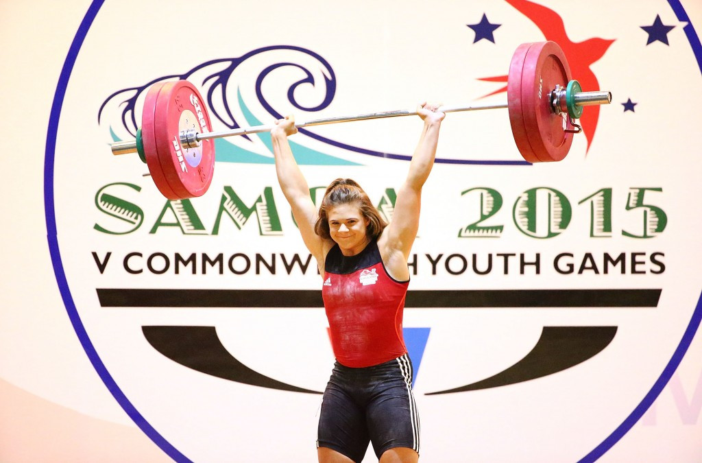 English weightlifting sensation Rebekah Tiler claimed gold with ease in the girl's 69kg category ©Getty Images
