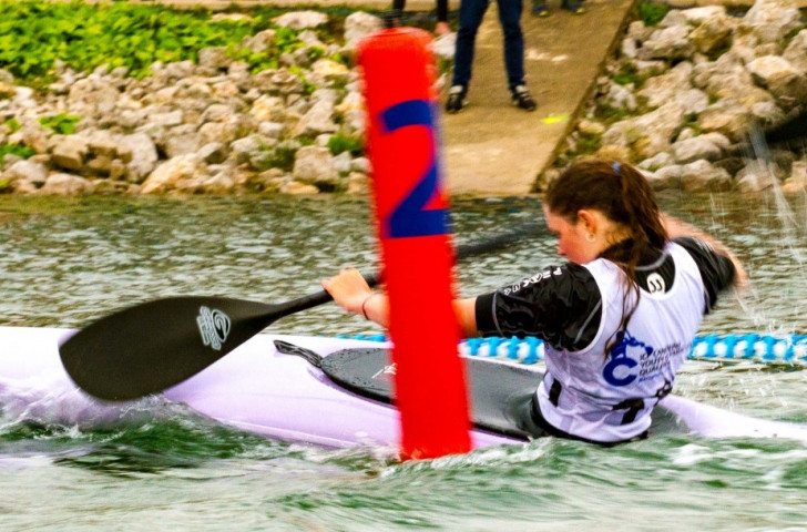 
Britain's 15-year-old Lili Bryant won the girls K1 event at the ICF Youth Olympic Games qualifiers in Barcelona ©ICF