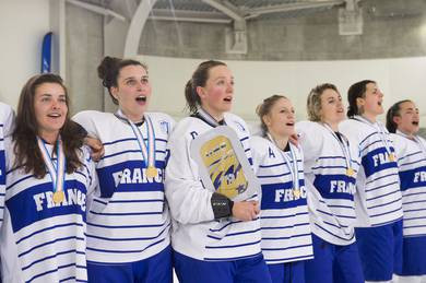 France earned promotion to next year's International Ice Hockey Federation Women's World Championship ©IIHF
