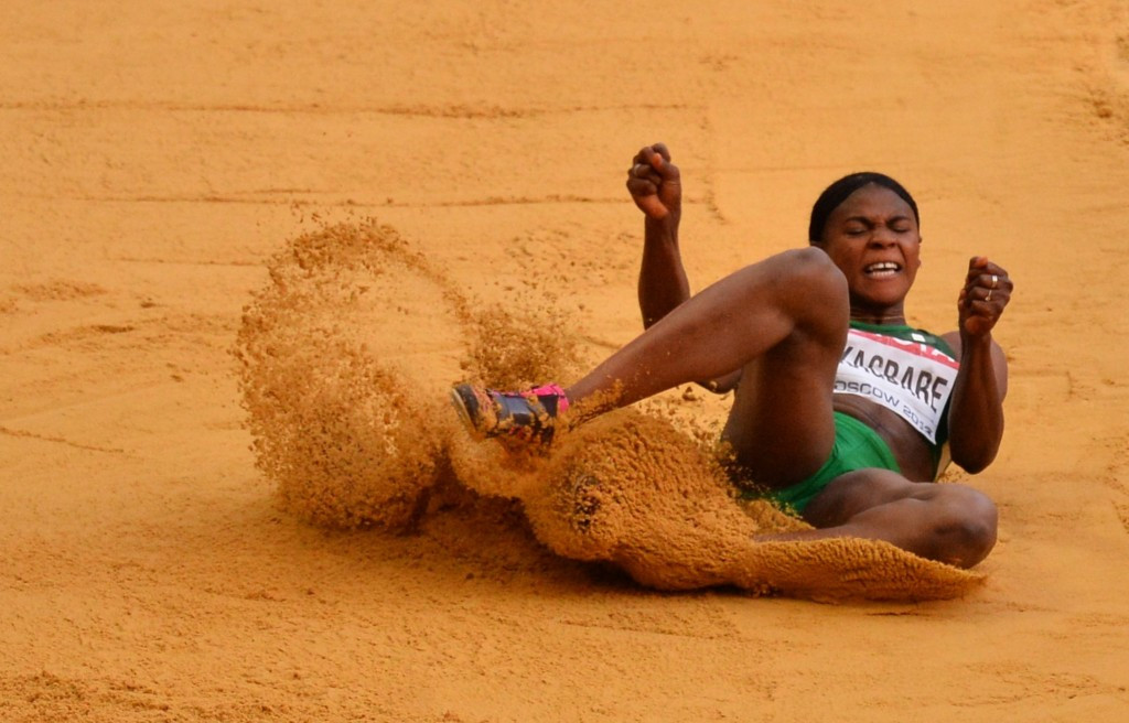 Blessing Okagbare competes for Nigeria in both sprints and long jump 