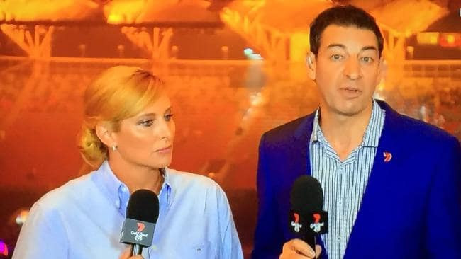 Johanna Griggs and Basil Zempilas from the 7 Commonwealth Games coverage were among those left unimpressed at the Closing Ceremony of Gold Coast 2018 ©Channel 7