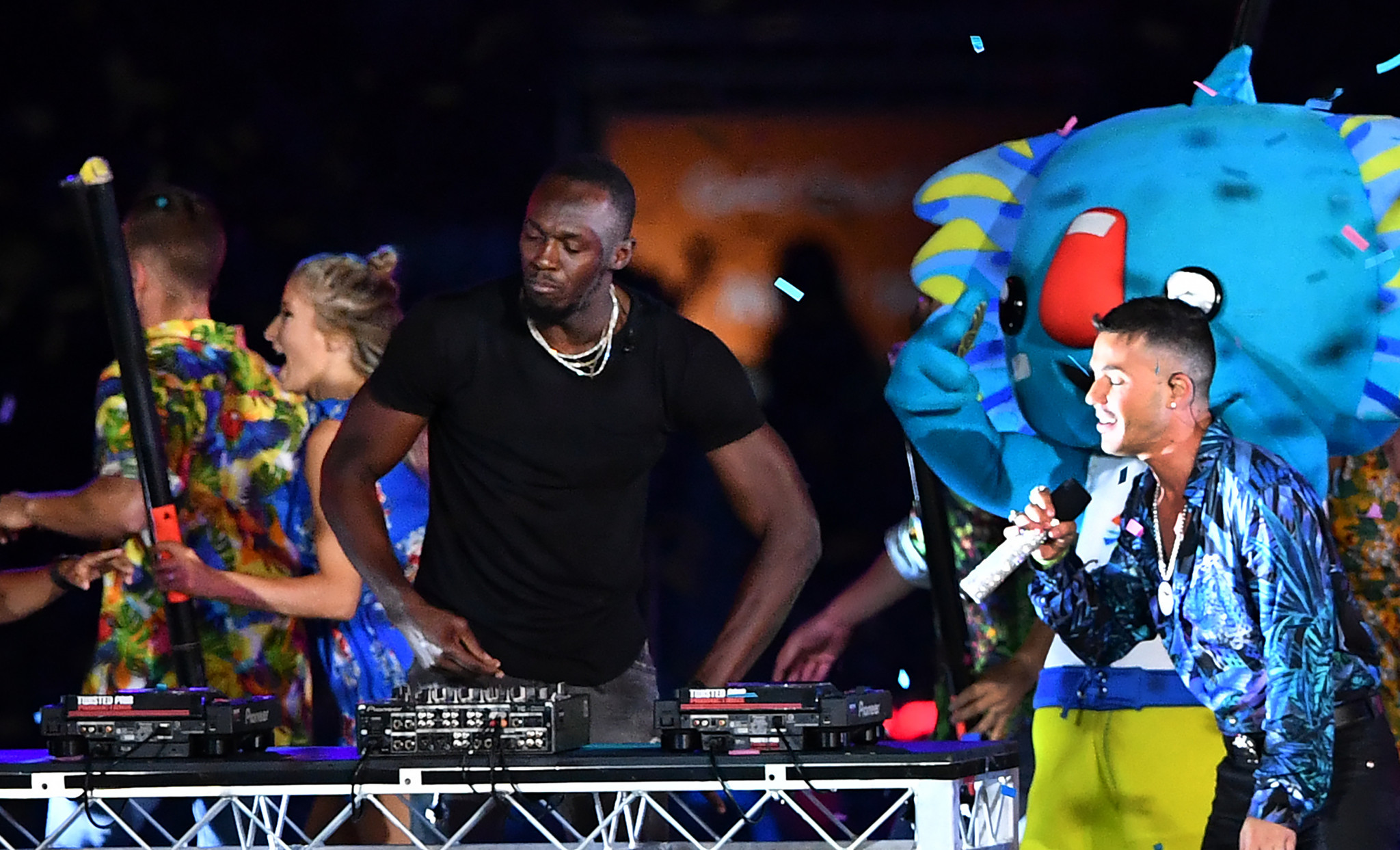 An appearance on the decks by Usain Bolt was a rare highlight of the Gold Coast 2018 Closing Ceremony which was a disappointment to many spectators and television viewers ©Getty Images