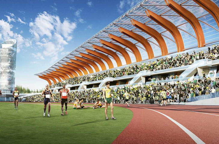 How the proposed new venue at Hayward Field will look when it hosts the IAAF World Championships in 2021 ©University of Oregon