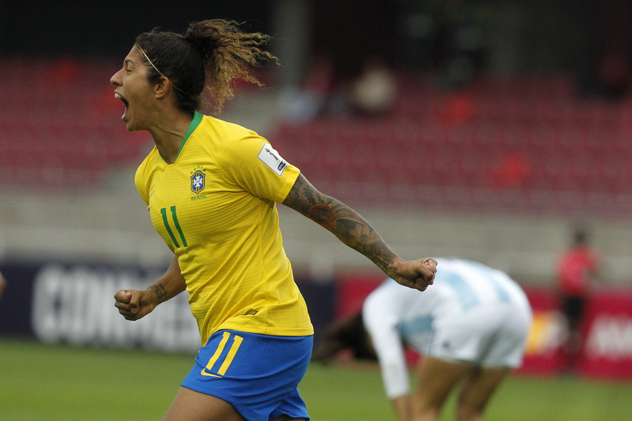 Cristiane scored Brazil's first goal in their 3-0 victory over Argentina to qualify for next year's FIFA World Cup ©Getty Images
