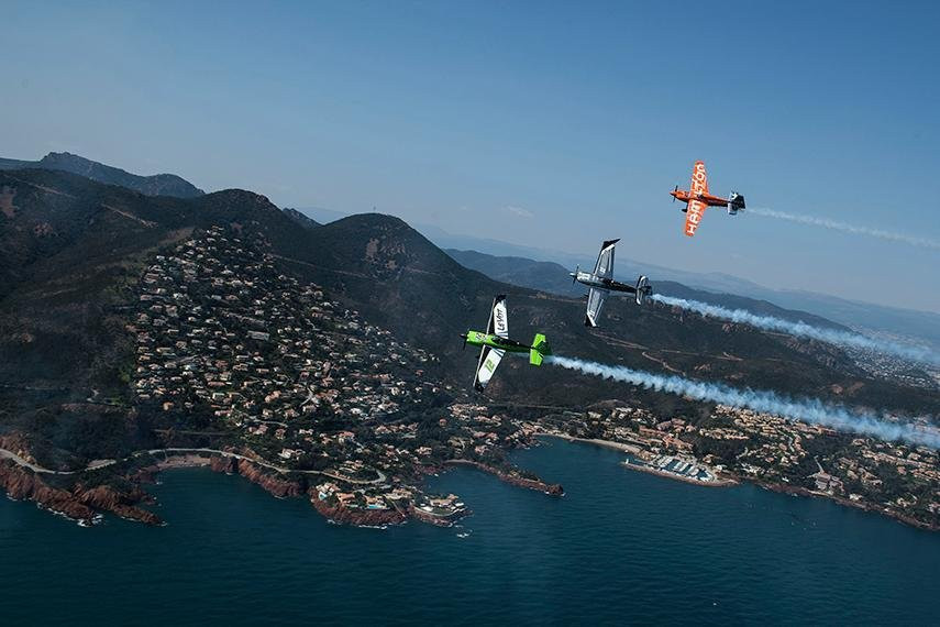 Three French air racers prepare for the weekend's action in the Red Bull Air Race World Championships at Cannes ©Red Bull