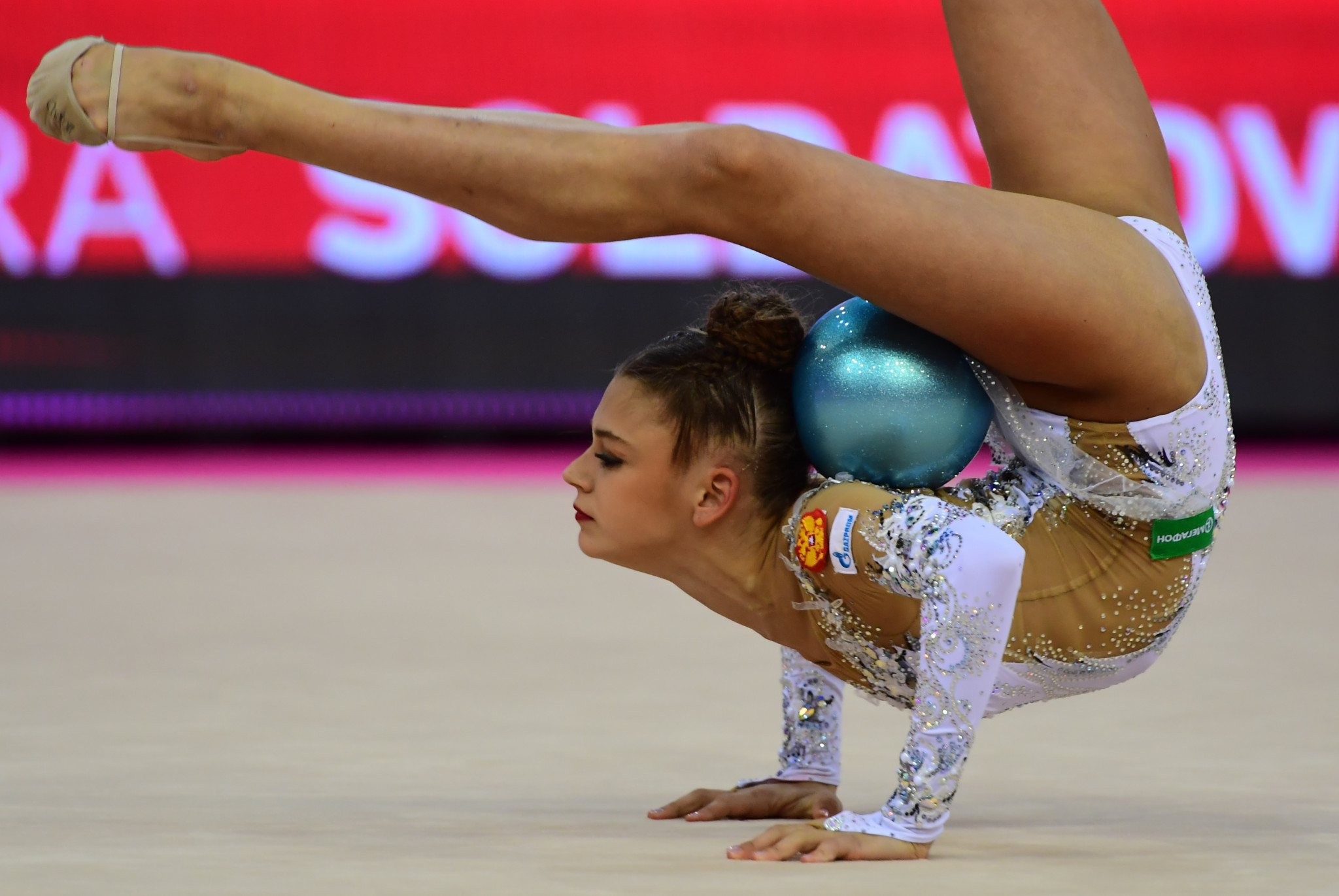 Aleksandra Soldatova of Russia, who swept the gold medals in the all-around, hoop and ball competitions, has not entered the competition in Tashkent ©Getty Images