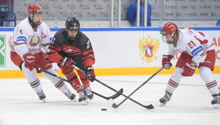 Canada secured their second straight win with victory over Belarus ©IIHF