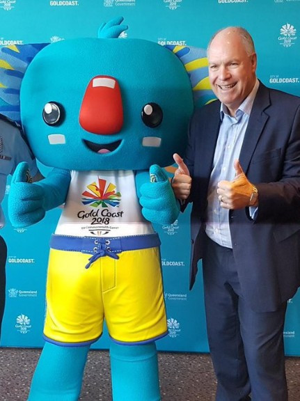 Mark Peters, right, had led the successful bid from Gold Coast 2018 and then stayed to help deliver a successful Commonwealth Games which was widely praised ©Twitter