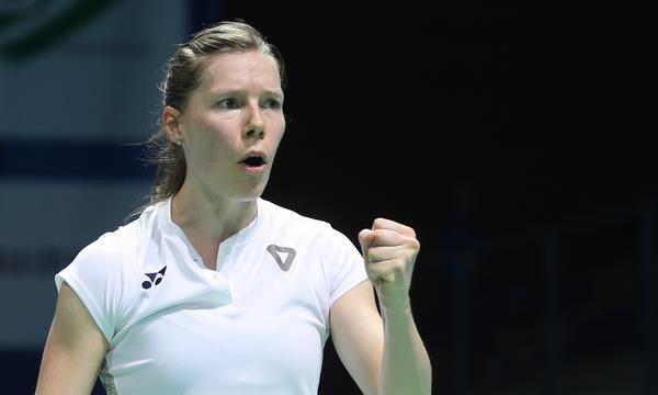 Last year’s bronze medallist Sabrina Jaquet has secured her place in the second round of the European Badminton Championships women’s singles event ©Badminton Europe/Mark Phelan