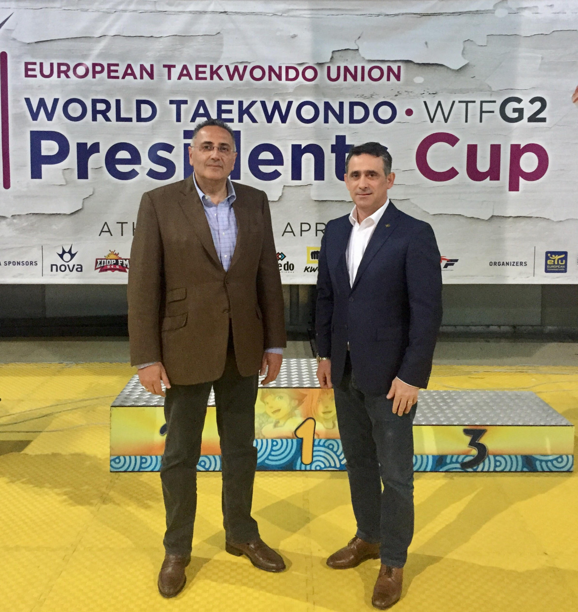 World Taekwondo Europe President Sakis Pragalos, right, and secretary general Michael Fysentzidis, left, are expecting a high-quality event in Athens when it hosts the President's Cup ©World Taekwondo Europe