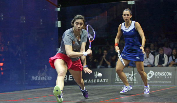 Egypt's orld number one Nour El Sherbini is through to the semi-finals of the women's event ©PSA