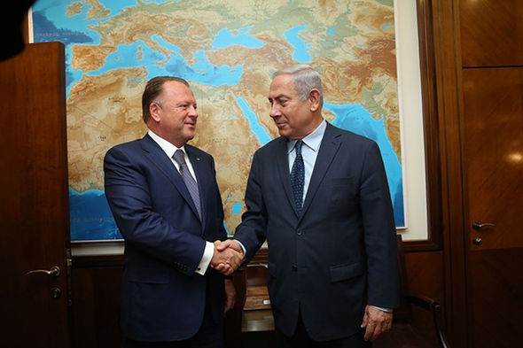 Marius Vizer, left, met Benjamin Netanyahu in Tel Aviv ©IJF