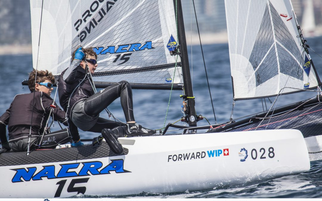 Action continued today at the Nacra 15 World Championships in Barcelona ©Nacra 15 Barcelona World Championship 2018