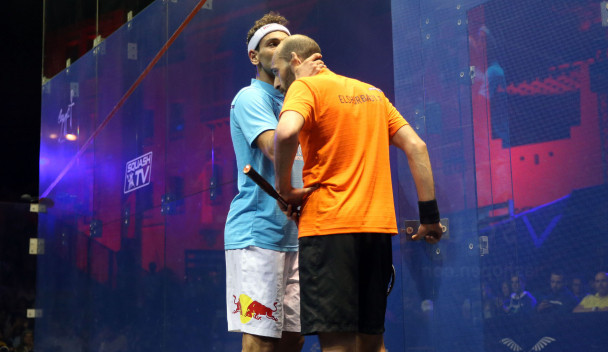The ElShorbagy brothers were battling for a place in tomorrow's final ©PSA