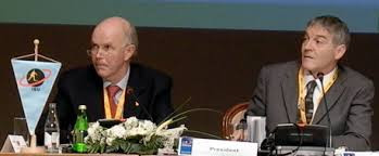 Michael Geistlinger, right, alongside ex-IBU President in 2007 ©US Biathlon