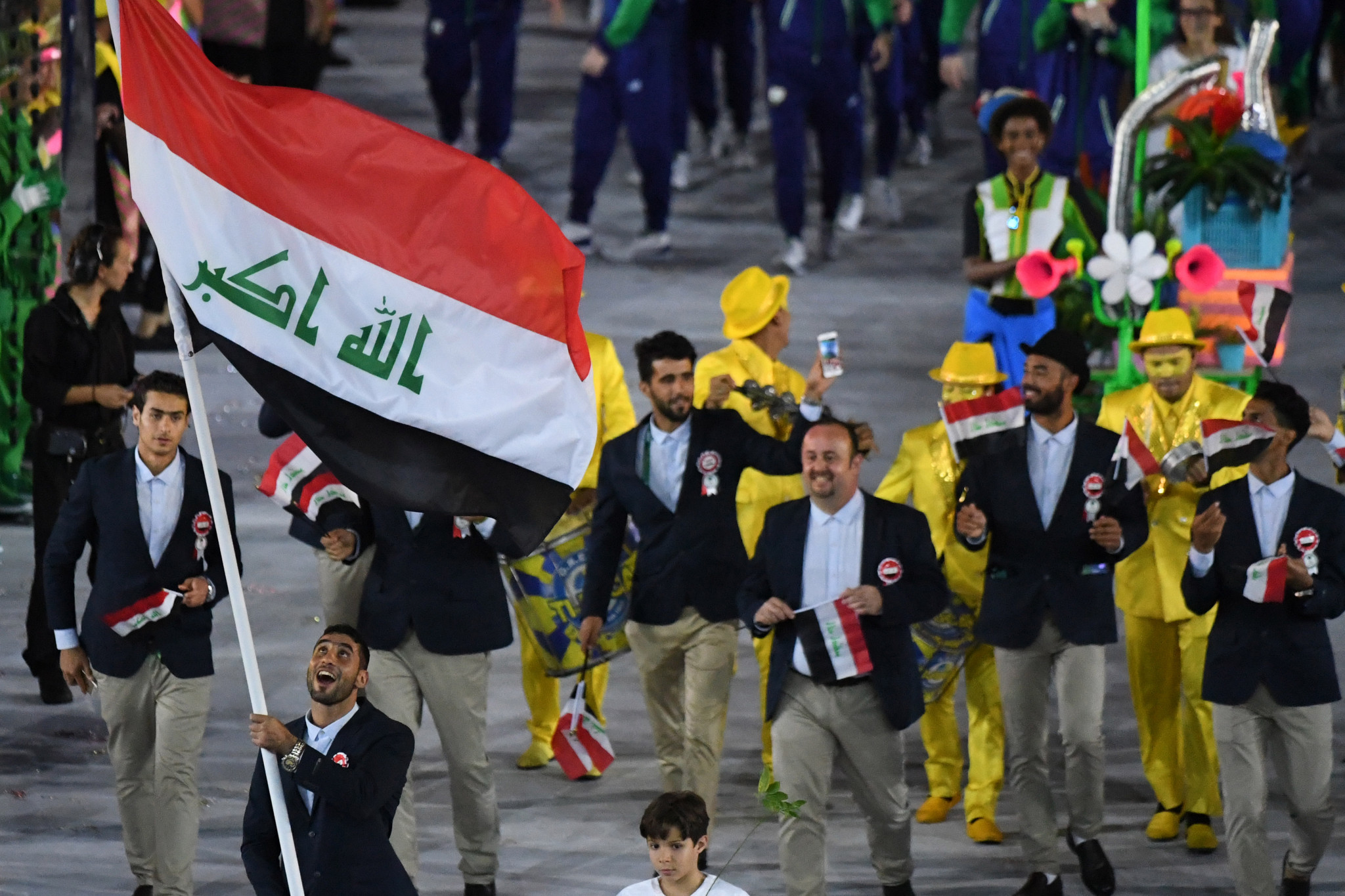 Iraqi athletes pictured marching at the Opening Ceremony of the Rio 2016 Olympic Games ©Getty Images