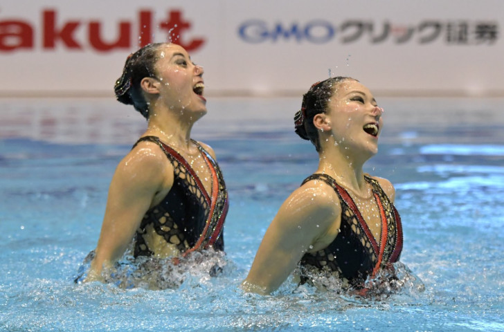  Japan’s Yukiko Inui and Kanami Nakamaki took duet technical gold on day two of the FINA Artistic Swimming World Series in Tokyo, beating Italian and Spanish pairs ©FINA