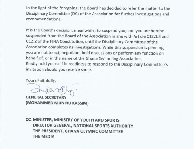 Theophilus Edzie has been suspended as President of the Ghana Swimming Association following a series of allegations linked to a visa scam connected to the 2018 Commonwealth Games in the Gold Coast ©Facebook